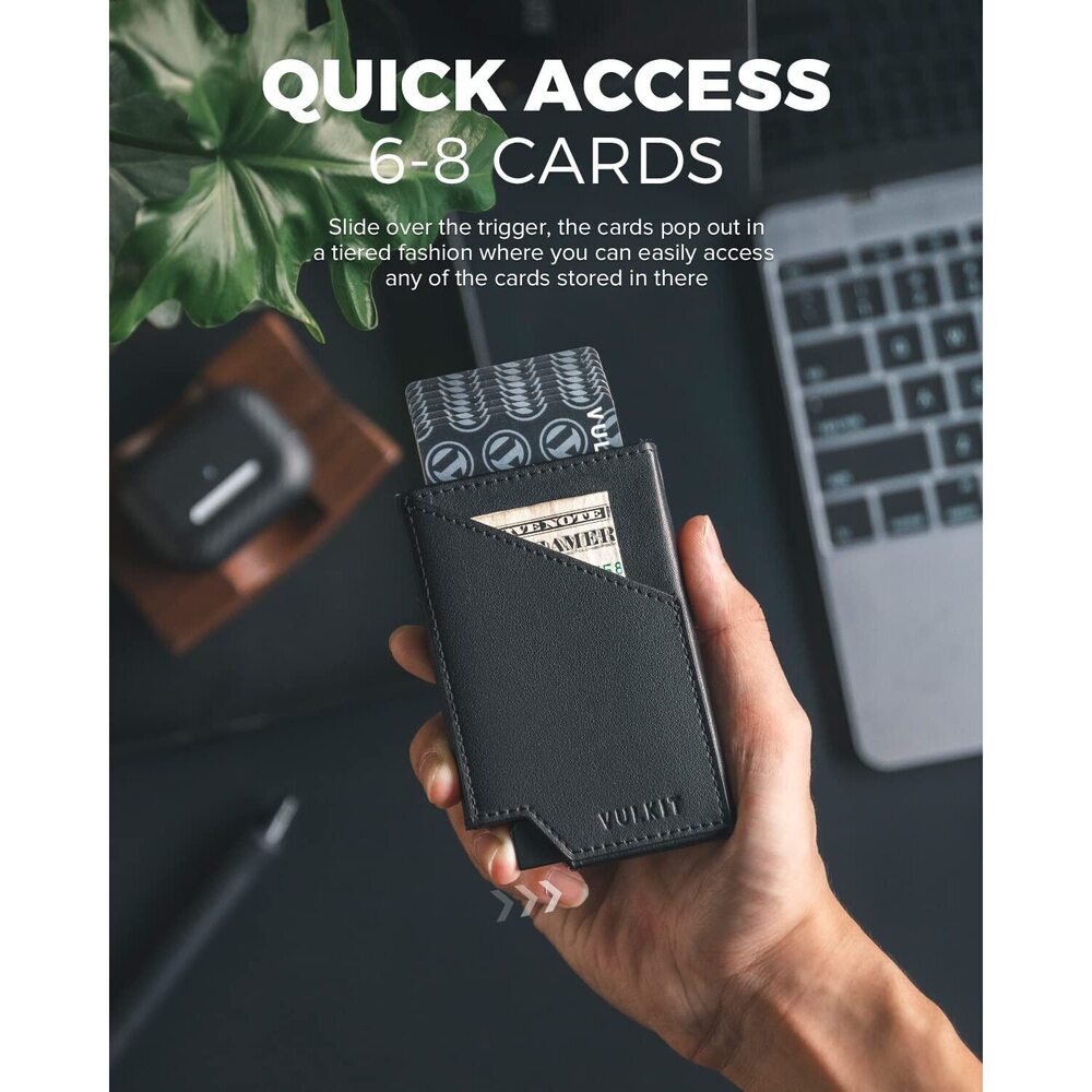 9221 Pop up Card Wallet RFID Blocking Slim Aluminum Metal Bank Card Holder - Picture 5 of 7
